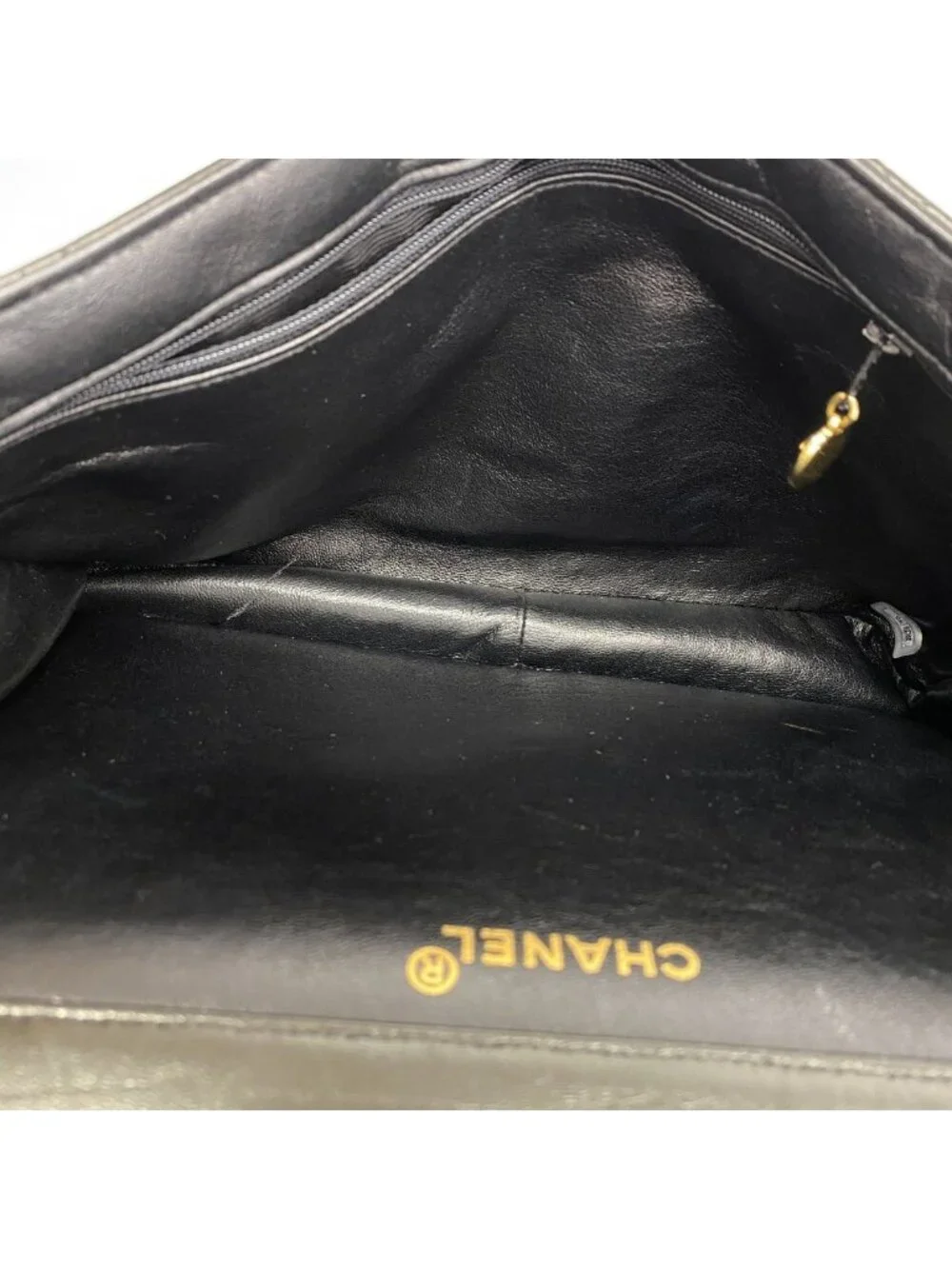 Chanel Shoulder Bag Maxi Quilted Face Lambskin Black Gold